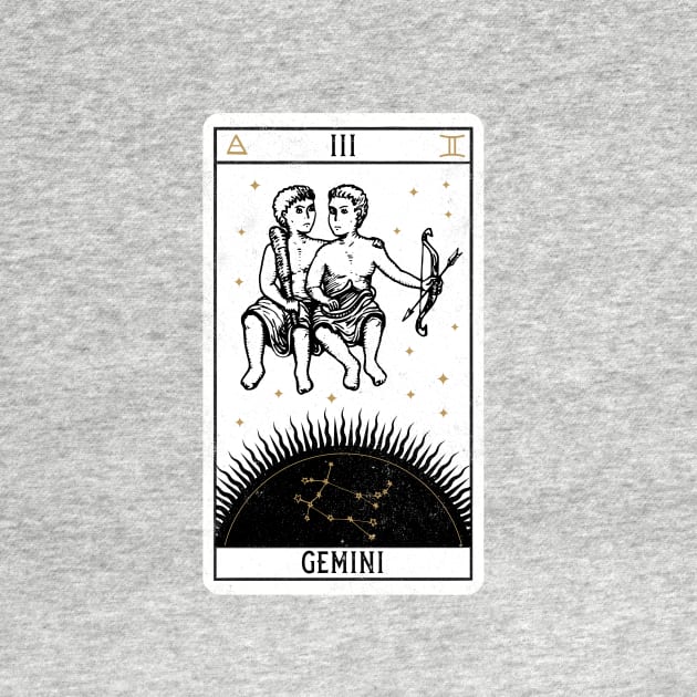 Gemini Distressed Goth Tarot Zodiac Sign by Nemons